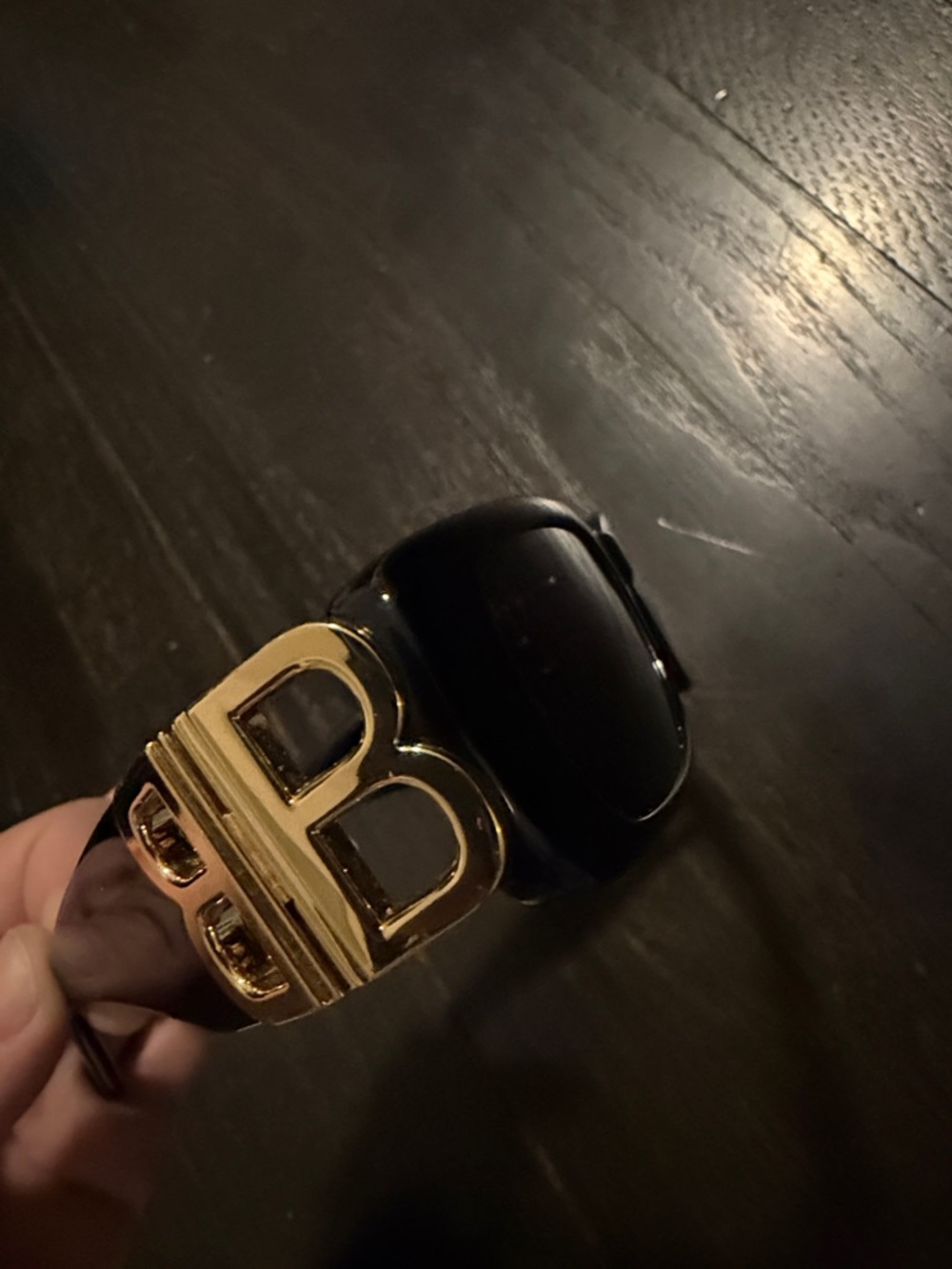 Balenciaga Black Sunglasses with Gold 'B' Logo Accent